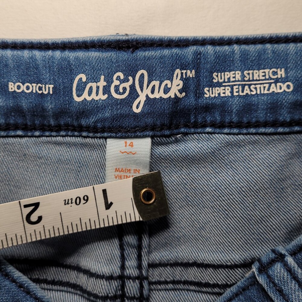 Cat & Jack Bootcut Jeans Medium Wash Mint Green Off-Shoulder Smocked Top Boho - Picture 4 of 16